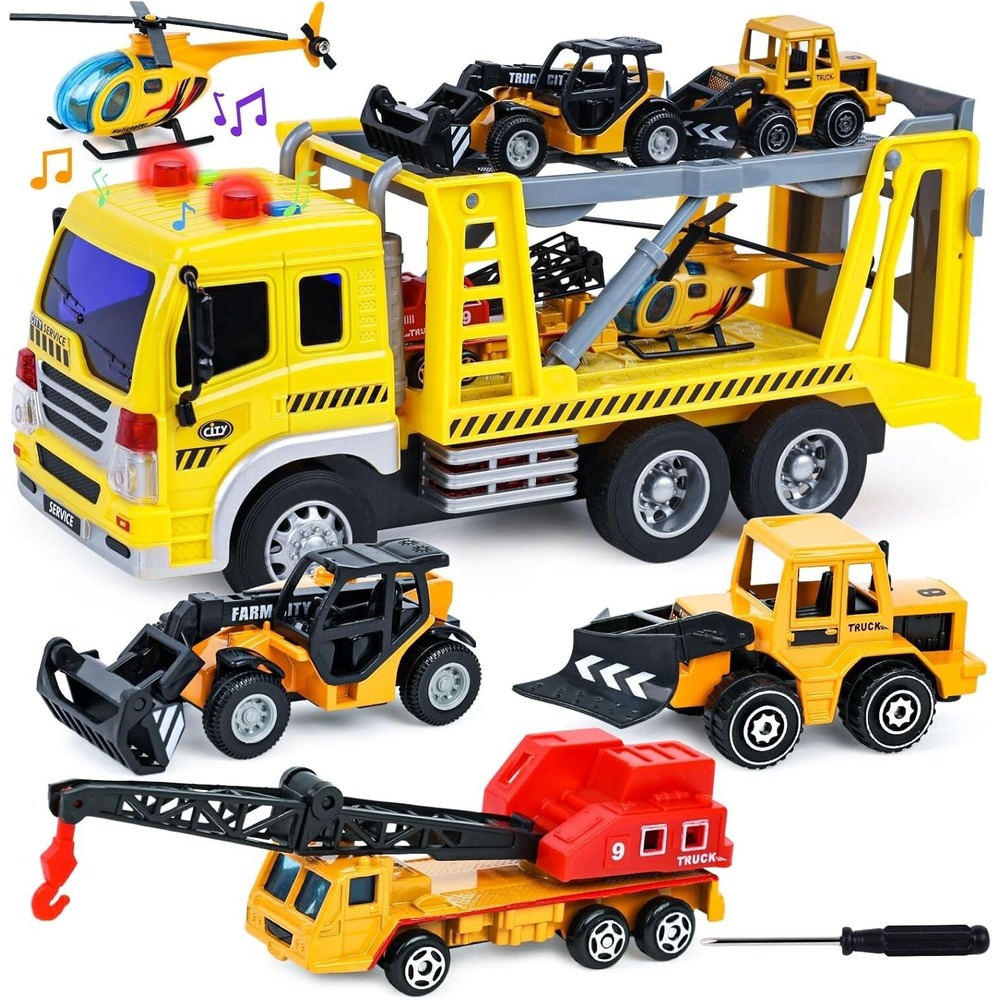 Loves Town Construction Truck Toy Set Lights Sounds Die-Cast Vehicles